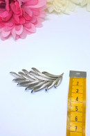 Stunning, 1960s Trifari Signed Silver Tone Leaf Brooch