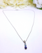 Gorgeous Blue Rhinestone Pendant and Silvertone Necklace