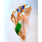 Gorgeous 1940s Reproduction Blue, White and Yellow, Floral Brooch (NEW)