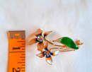 Gorgeous 1940s Reproduction Blue, White and Yellow, Floral Brooch (NEW)