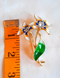 Gorgeous 1940s Reproduction Blue, White and Yellow, Floral Brooch (NEW)