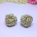 Gorgeous Large, 1960s White Cluster Earrings - Ideal for Parties and Wedding, Faux Pearl