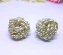 Gorgeous Large, 1960s White Cluster Earrings - Ideal for Parties and Wedding, Faux Pearl