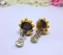 Gorgeous 1950s Canary Yellow Floral Earrings