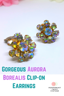 Gorgeous Aurora Borealis Statement Earrings - 1950/60s Glamour - Ideal for Weddings