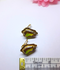 1940s BSK Signed Gold Tone Clip-on Earrings with Amber Stones RARE