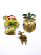 Christmas Brooch Lot - Dog, Rudolph Pin and Ornament Brooch